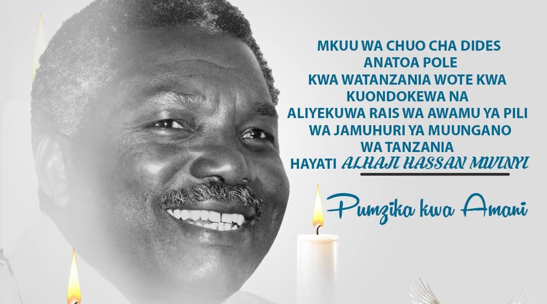 Salamu za pole kwa kifo cha Rais wa awamu ya pili hayati Alhaji Ali Hassan Mwinyi.